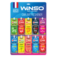 Освіжувач повітря WINSO NO Sex in My Car, целюлозний ароматизатор, дисплей MIX
