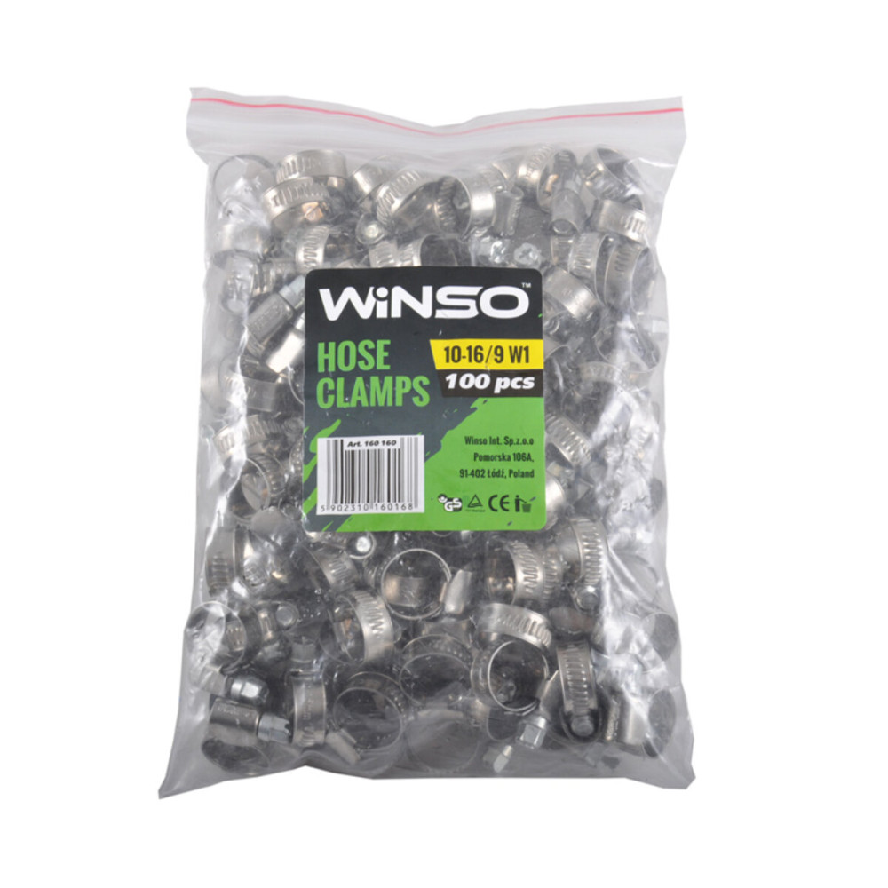 Хомуты Winso 10-16/W1, 9мм, 100шт