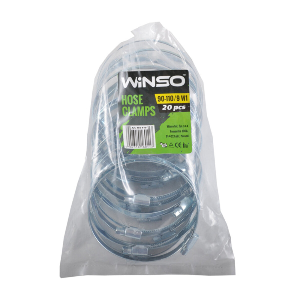 Хомуты Winso 90-110/W1, 9мм, 20шт