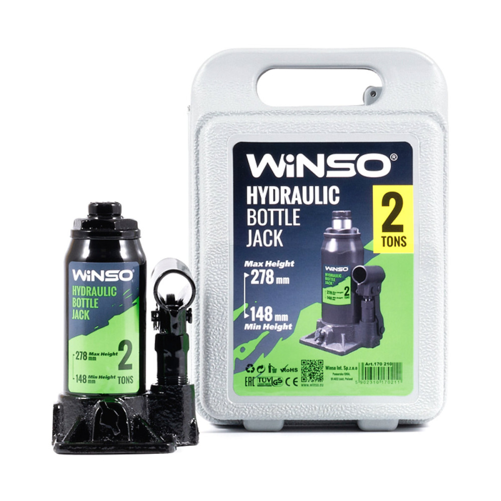 Домкрат гидравлический бутылочный Winso 2т 148-278мм 170210