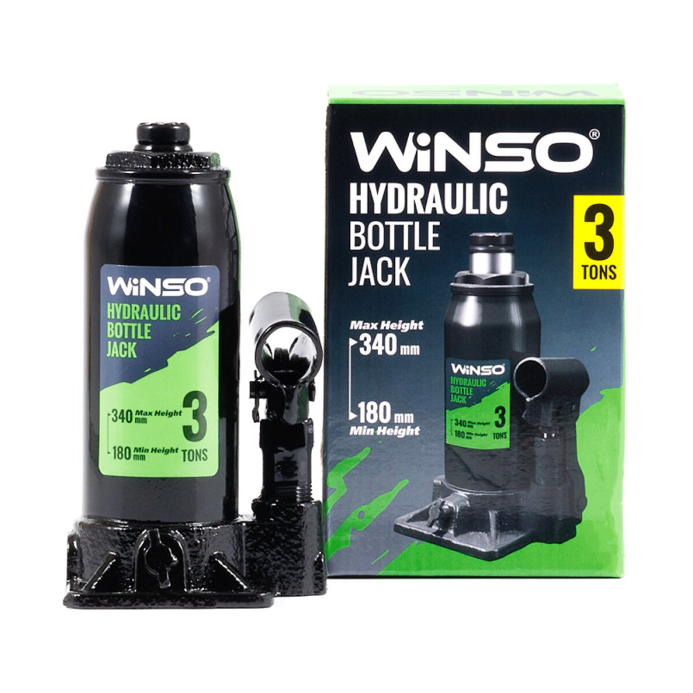 Домкрат гидравлический бутылочный Winso 3т 180-340мм 170300