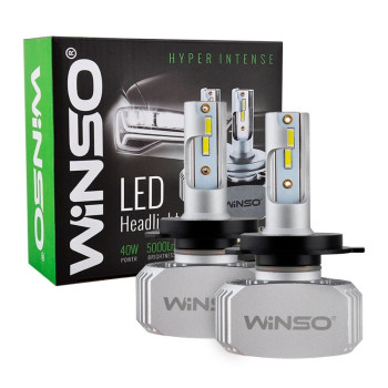 Автолампи Winso LED H4 12/24V 40Вт 5000Лм 6000K P43t CSP Chip 2шт