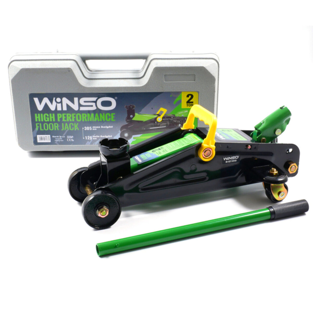 Домкрат гідравлічний, підкатний Winso 2т, 6.3 кг, висота 125-305мм