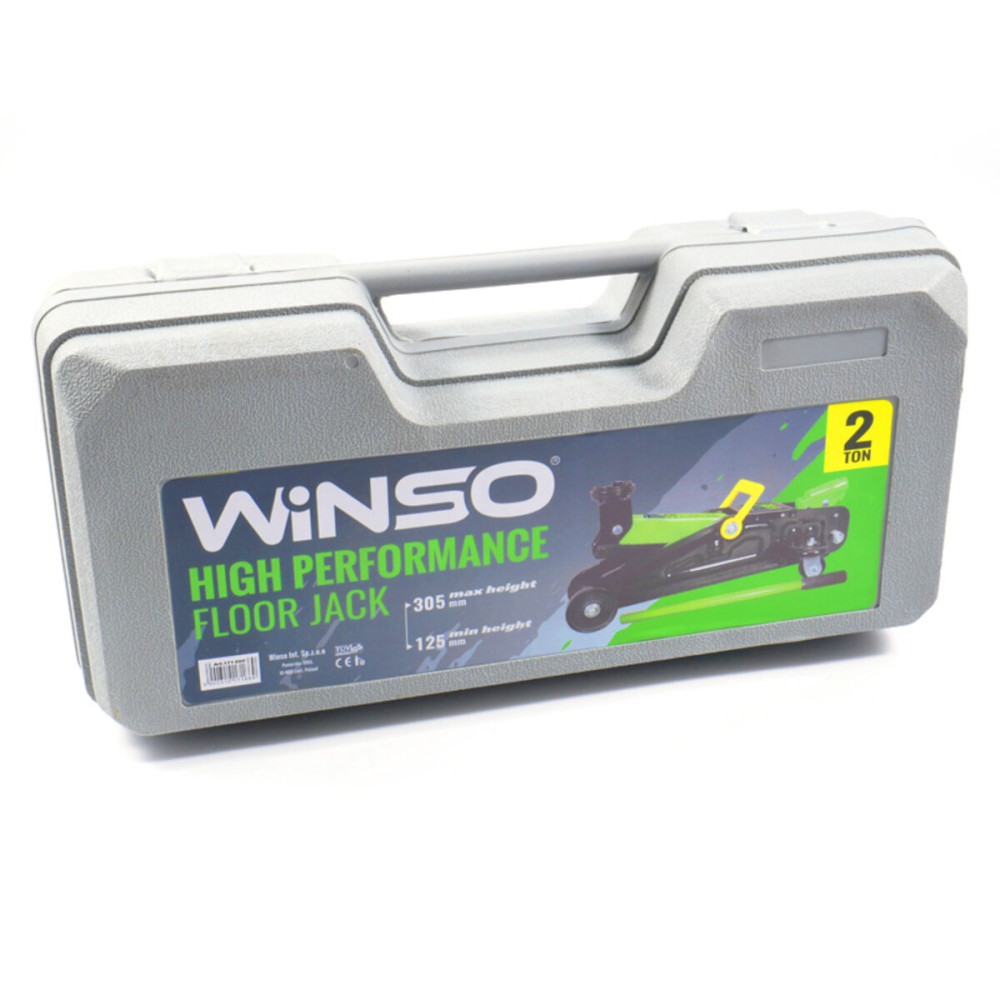 Домкрат гідравлічний, підкатний Winso 2т, 6.3 кг, висота 125-305мм