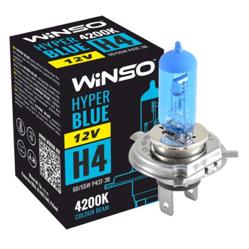Галогенова лампа Winso H4 12V 60/55W P43t-38 HYPER BLUE 4200K Галогенова лампа Winso H4 12V 60/55W P43t-38 HYPER BLUE 4200K
