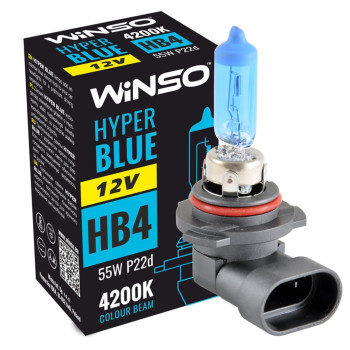 Галогенова лампа Winso HB4 12V 55W P22d HYPER BLUE 4200K Галогенова лампа Winso HB4 12V 55W P22d HYPER BLUE 4200K