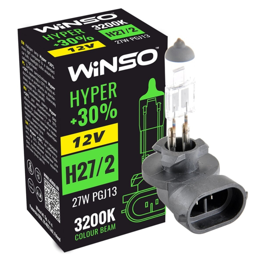 Галогеновая лампа Winso H27/2 12V 27W PGJ13 HYPER +30%