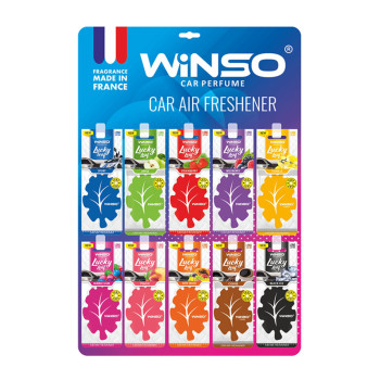 Освіжувач повітря Winso Lucky Leaf, целюлозний ароматизатор, дисплей MIX