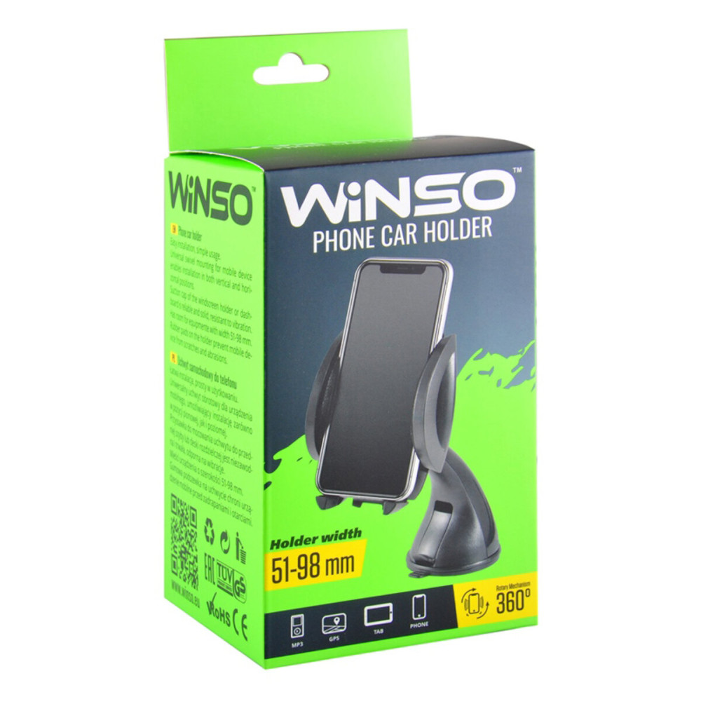 Держатель мобильного телефона Winso механизм 360°, 51-98мм