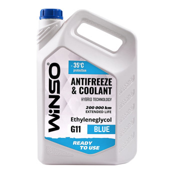 Антифриз Winso Antifreeze & Coolant Blue -35°C (голубой) G11, 9кг