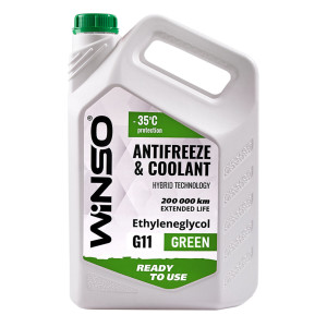 Антифриз Winso Antifreeze & Coolant Green -35°C (зеленый) G11, 0,9 кг