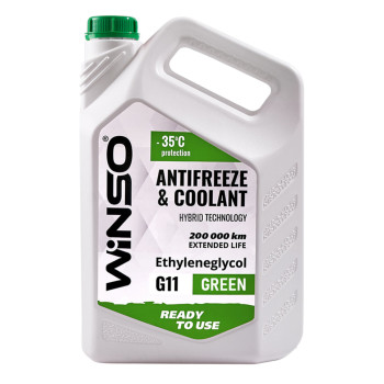 Антифриз Winso Antifreeze & Coolant Green -35°C (зеленый) G11, 4,1 кг