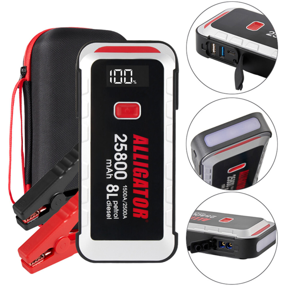 Пусковое устройство Alligator Jump Starter 1500A/2500A 25800mAh со Smart-клемами