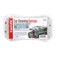 Губка для мойки авто CarLife GrayWash с большими порами, 220x120x60мм