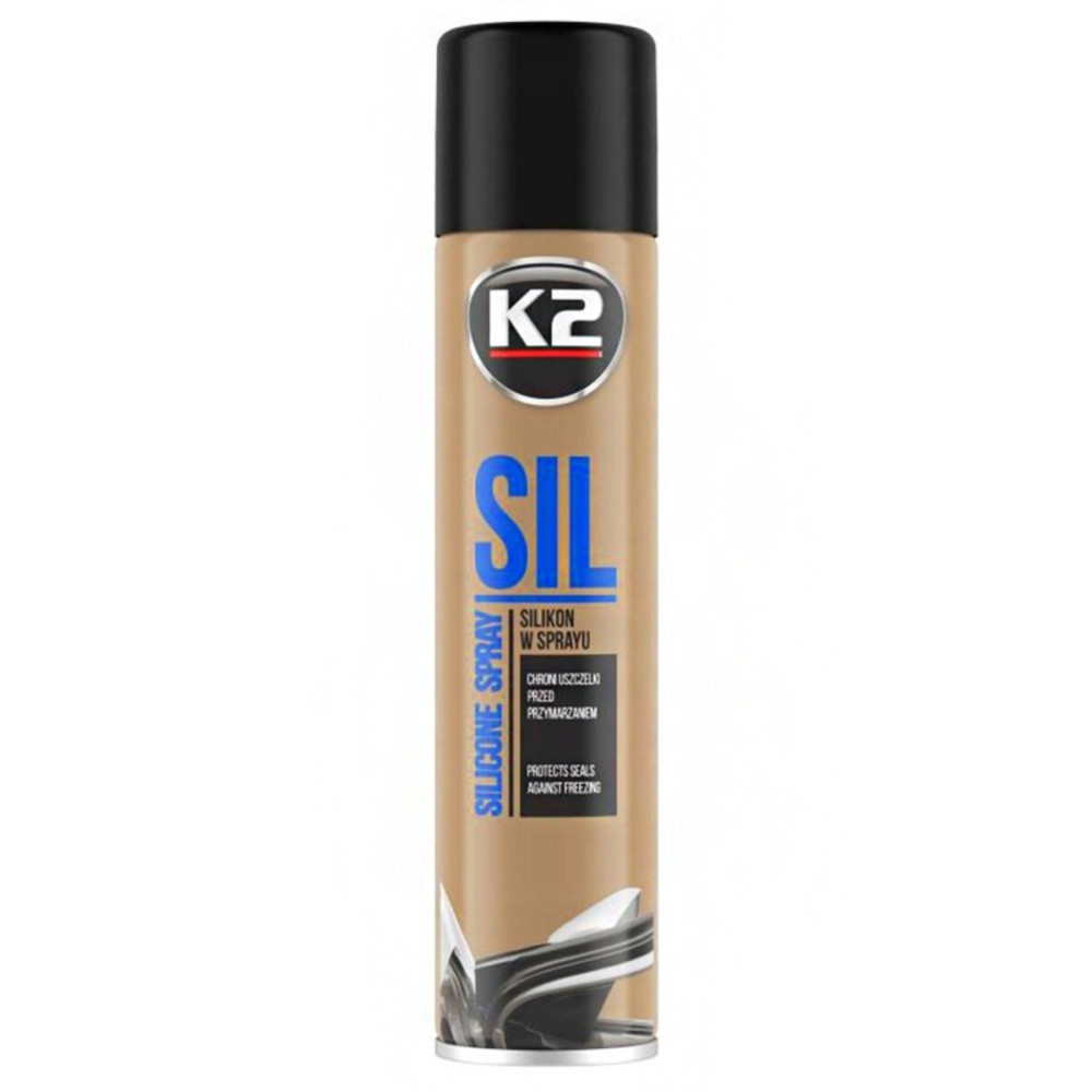 Змазка силіконова K2 Sil Spray 100% для гуми та пластику рідка прозора аерозоль 300мл