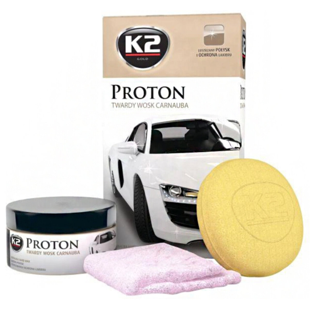 Поліроль восковий для кузова Proton 200г з губкою та ганчіркою