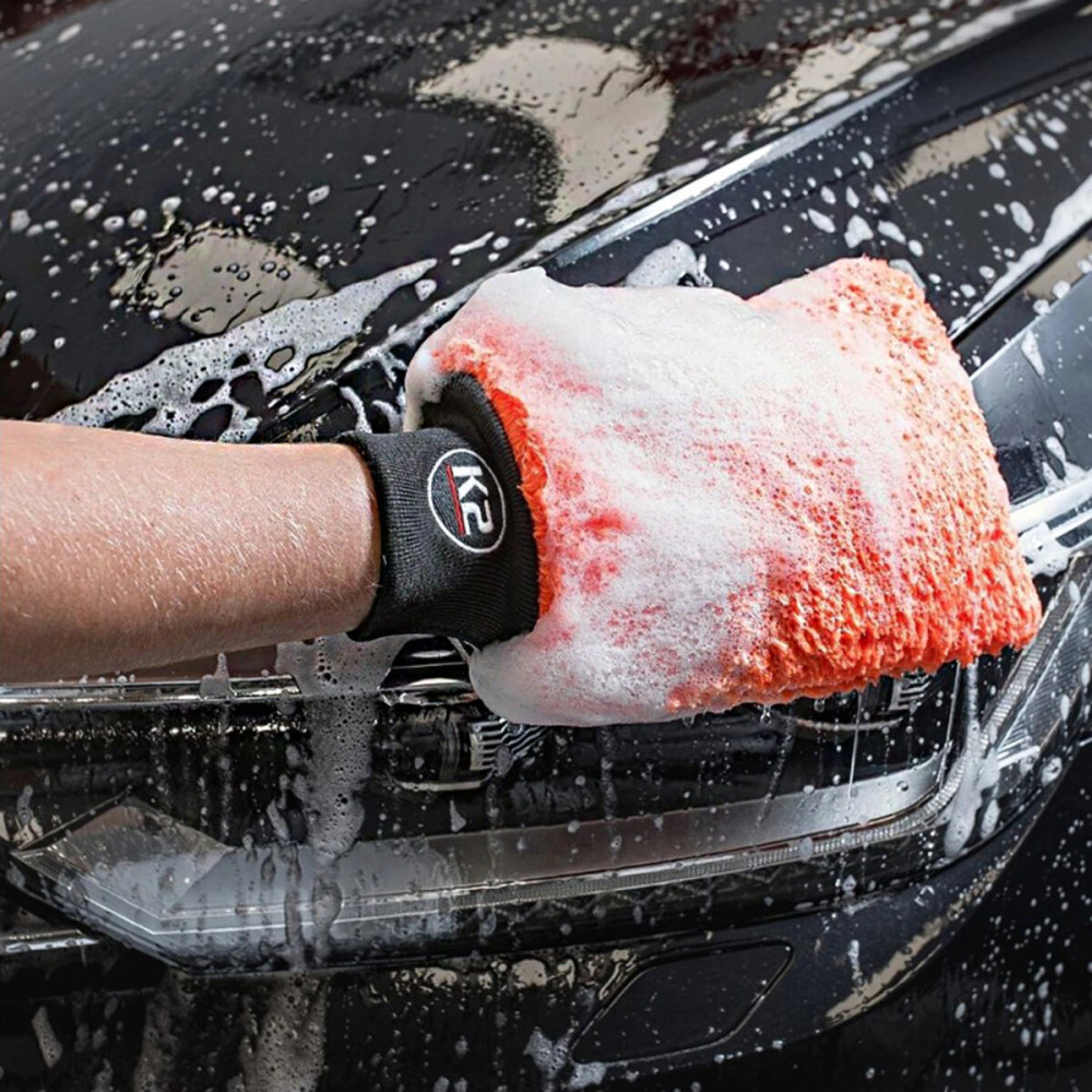 Губка-перчатка из микрофибры для ручной мойки автомобиля K2 Wash Mitt