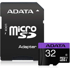 microSDHC (UHS-1) A-DATA Premier 32Gb Class 10 (R-80Mb/s)  (adapter SD)