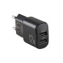 Сетевое зарядное устройство Brevia ePower 12W 2xUSB-A черный