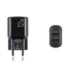 Сетевое зарядное устройство Brevia ePower 12W 2xUSB-A + кабель USB-A to USB-C 1м черный