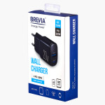 Сетевое зарядное устройство Brevia ePower PD20W USB-C+USB-A черный