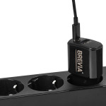 Сетевое зарядное устройство Brevia ePower PD20W USB-C+USB-A черный