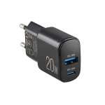 Сетевое зарядное устройство Brevia ePower PD20W USB-C+USB-A черный