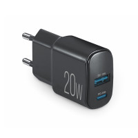 Сетевое зарядное устройство Brevia ePower PD20W USB-C+USB-A черный
