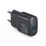 Сетевое зарядное устройство Brevia ePower PD20W USB-C+USB-A черный