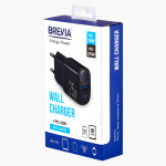 Сетевое зарядное устройство Brevia ePower PD25W USB-C+USB-A черный