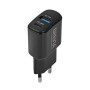 Мережевий зарядний пристрій Brevia ePower PD25W USB-C+USB-A чорний