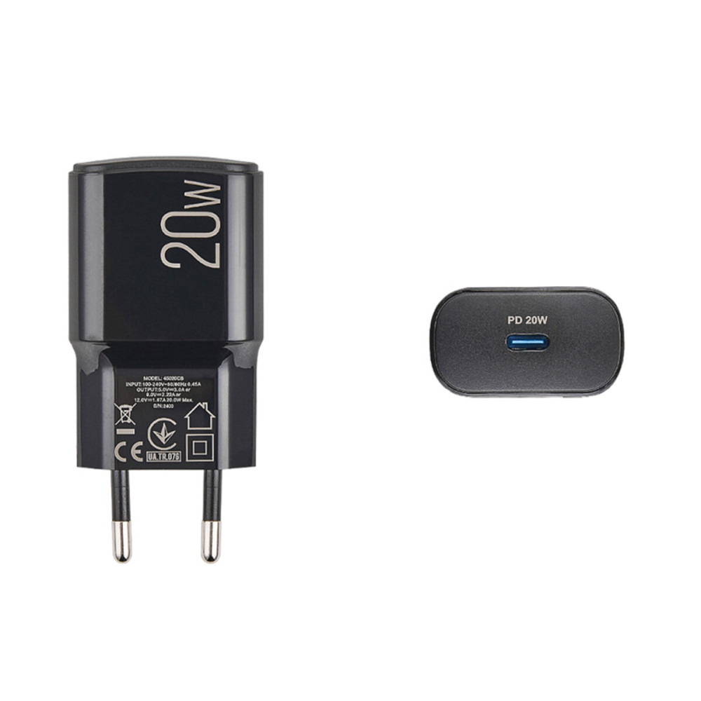 Мережевий зарядний пристрій Brevia ePower PD20W USB-C чорний
