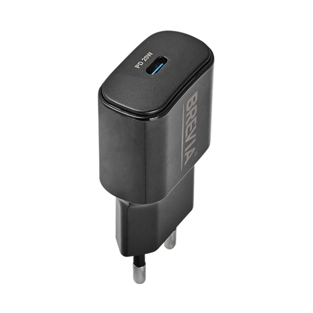 Мережевий зарядний пристрій Brevia ePower PD20W USB-C чорний