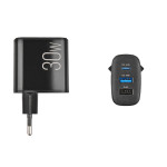 Мережевий зарядний пристрій Brevia ePower PD20W+QC18W+12W чорний