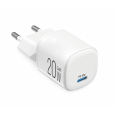 Мережевий зарядний пристрій Brevia ePowerGaN PD20W USB-C білий