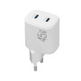 Мережевий зарядний пристрій Brevia ePowerGaN PD45W 2xUSB-C білий