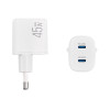 Мережевий зарядний пристрій Brevia ePowerGaN PD45W 2xUSB-C білий