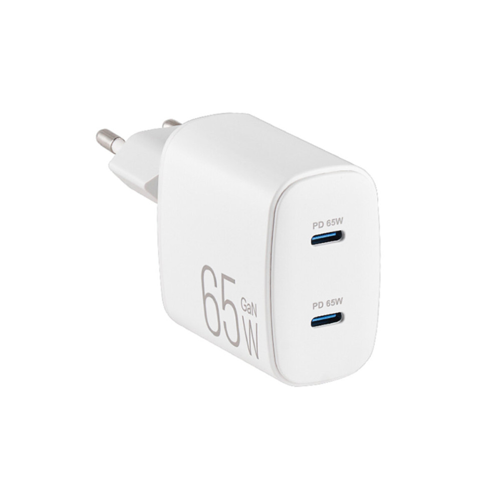 Сетевое зарядное устройство Brevia ePowerGaN PD65W 2xUSB-C белый