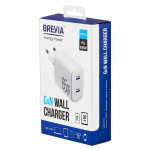 Сетевое зарядное устройство Brevia ePowerGaN PD65W 2xUSB-C белый