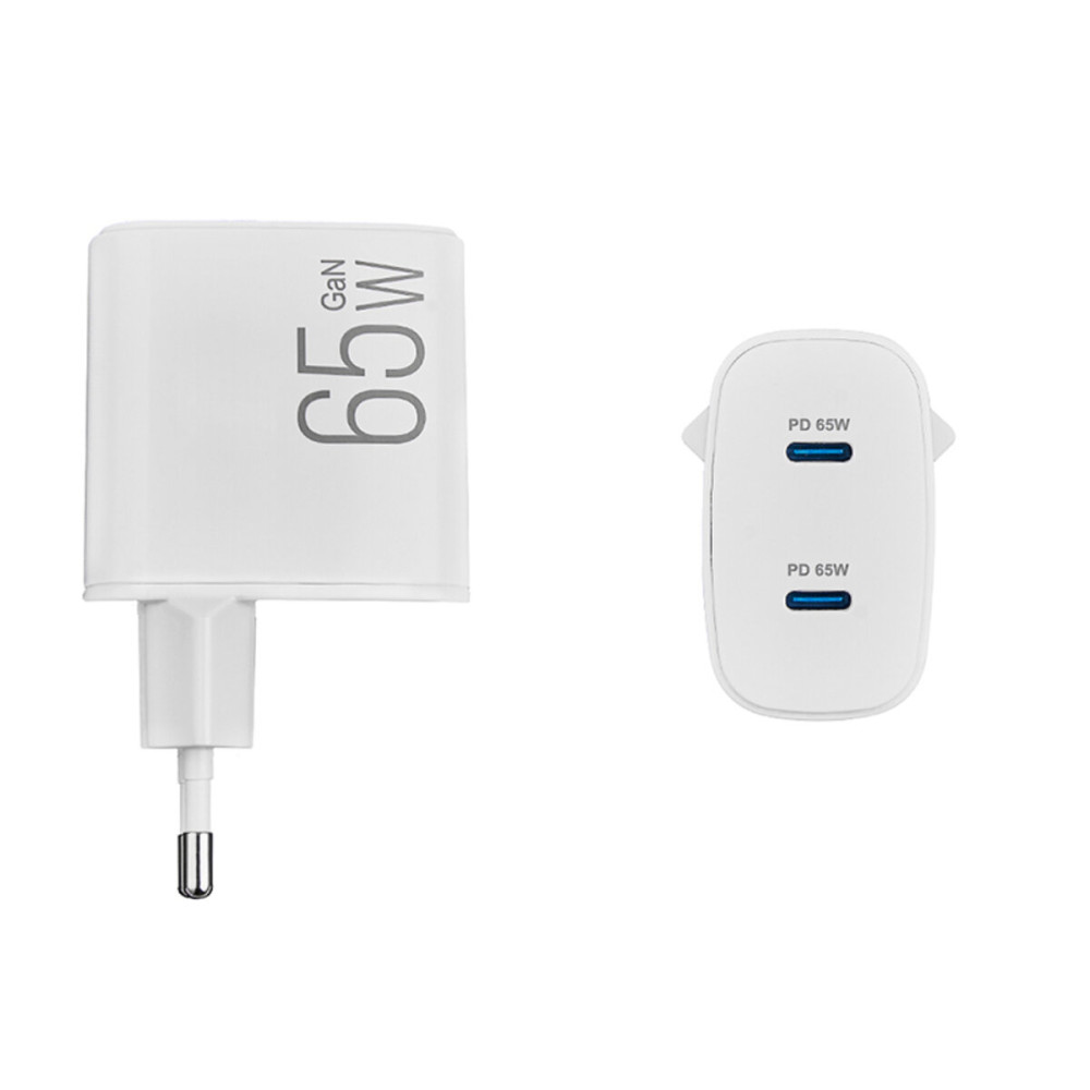 Сетевое зарядное устройство Brevia ePowerGaN PD65W 2xUSB-C белый