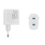 Сетевое зарядное устройство Brevia ePowerGaN PD65W 2xUSB-C белый