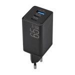 Сетевое зарядное устройство Brevia ePowerGaN PD65W 2xUSB-C+USB-A черный