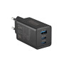 Мережевий зарядний пристрій Brevia ePowerGaN PD65W 2xUSB-C+USB-A чорний