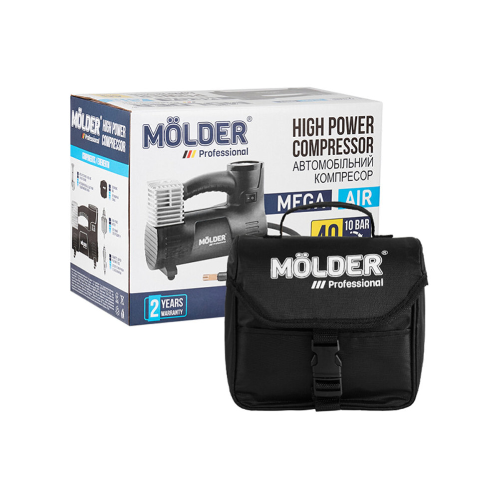 Компрессор автомобильный Molder Mega Air 12В, 10 Атм, 40 л/мин MA25120
