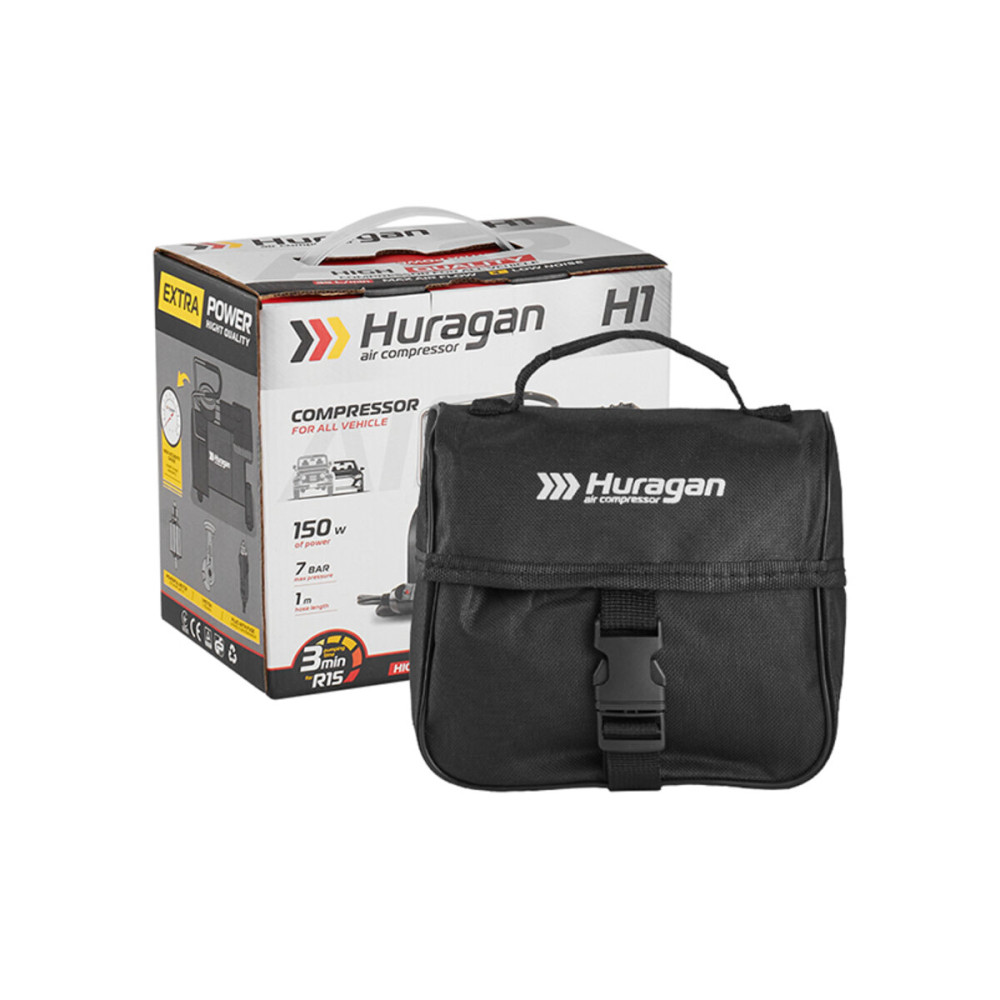 Компрессор автомобильный Huragan 12В, 7 Атм, 35 л/мин H0100
