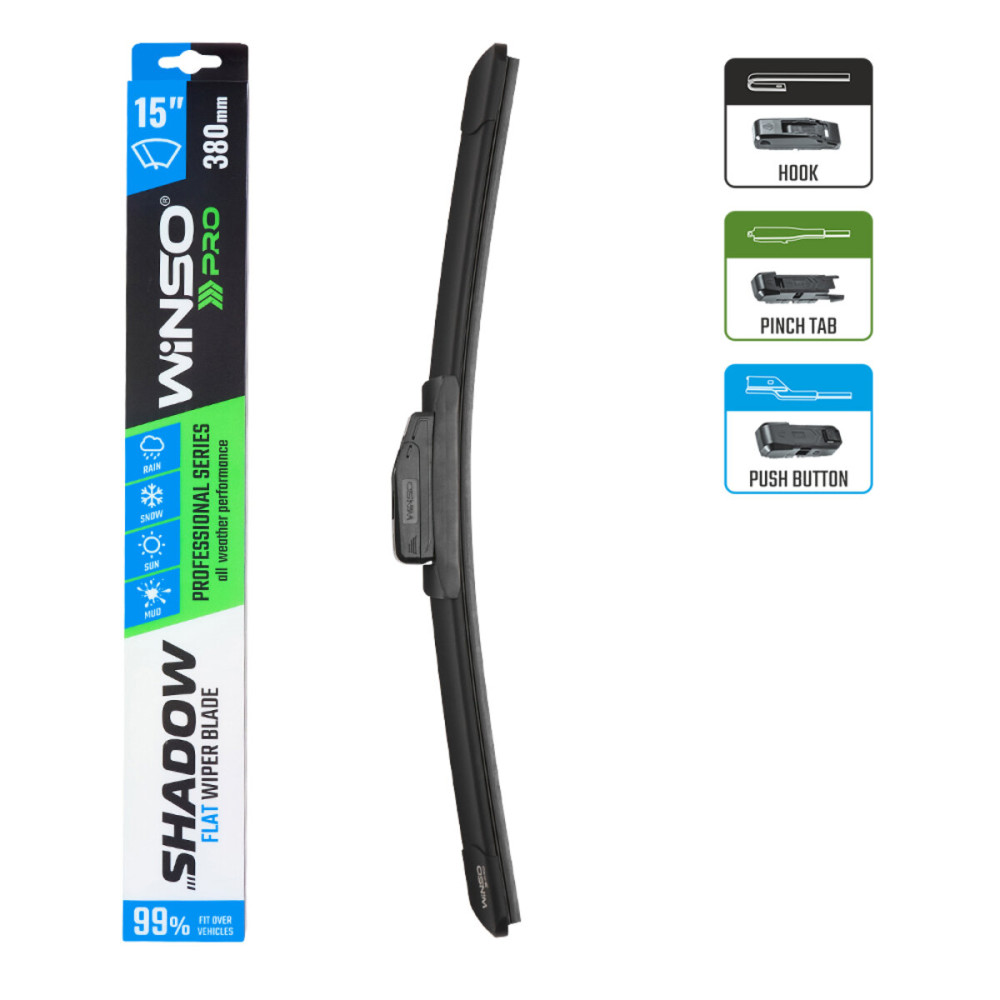 Бескаркасная щетка Winso Pro Shadow 15/380мм