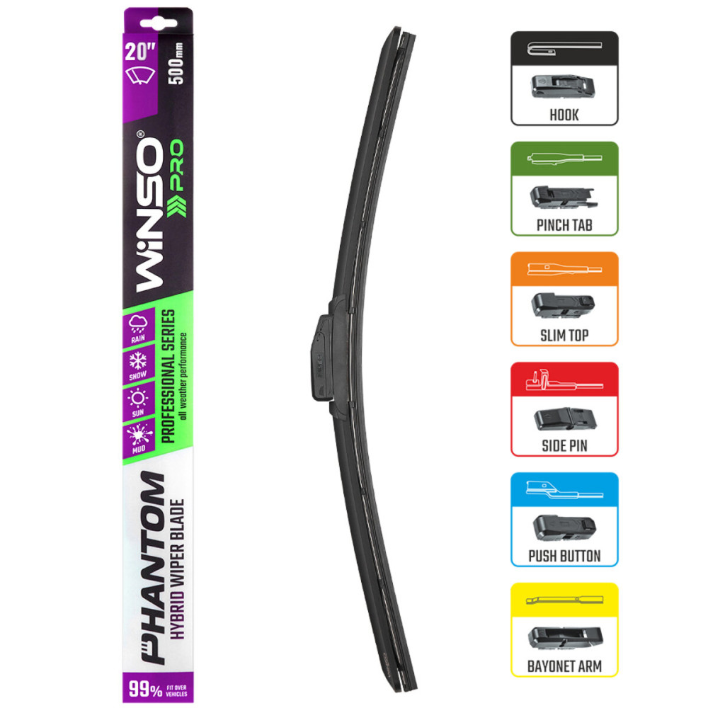 Щетка стеклоочистителя гибридная Winso Pro Phantom 20/500мм