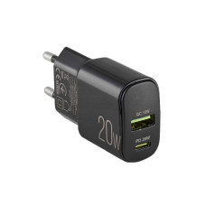Мережевий зарядний пристрій Winso Pro PD20W USB-C+USB-A чорний