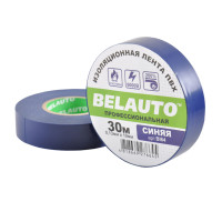 Лента изоляционная ПВХ Belauto 30м, 0.13x19мм, синяя, проф., огнеупорная