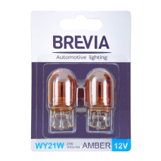 Лампа розжарювання Brevia WY21W 12V 21W WX3x16d AMBER B2, 2шт